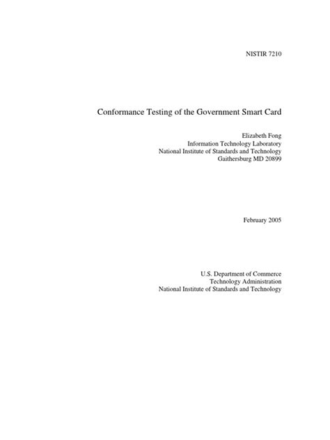 smart card validation|Conformance testing of the government .